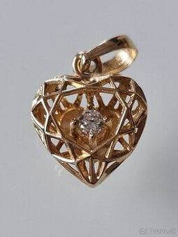 Prívesok z pravého zlata so zirkónom - 1