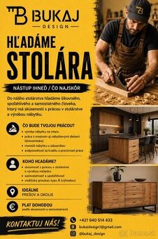 Hľadáme stolára - Prešov okolie