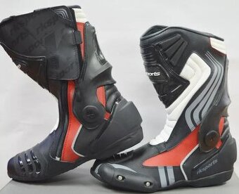 Moto Kožené Čižmy Sports Red
