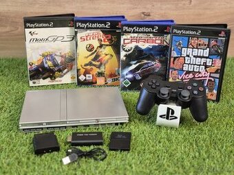 Sony Playstation 2, 32MB karta, 4 hry, (GTA, NFS, FIFA...) - 1
