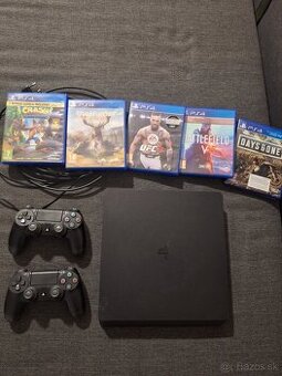 Predám Playstation 4 slim 500gb PS 2x joystick