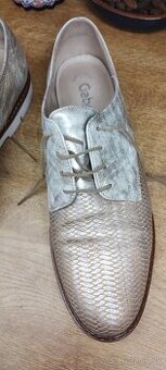 Kožené unisex poltopánky-zlato strieborné