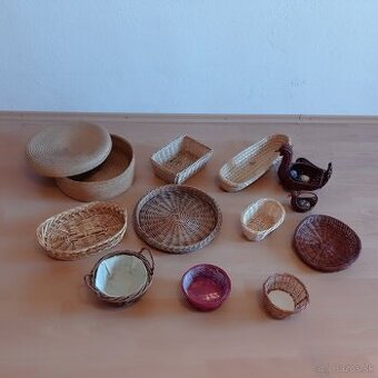 prútený košík -  LACNO výber z 12  kúskov