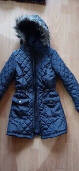 Dievčenská bunda - predlzená s kapucňou veľ.134