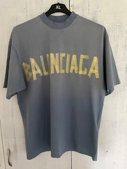 Balenciaga Tape Type Medium Fit T-shirt Blue Faded