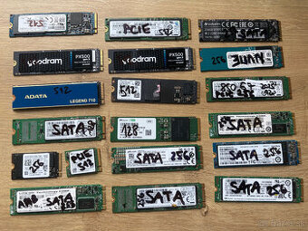 Rôzne disky SSD - m.2,PCIe/NVMe ale aj HDD Synology