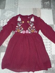 detské šaty bordovej farby veľkosť 12-18 mesiacov