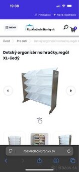 Detský organizér na hračky, regál XL šedý
