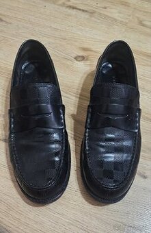 znizene - Louis Vuitton Black Damier Santiago Loafers