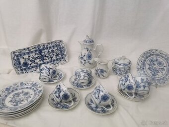 Cibulak, zwiebelmuster, čajová sada, taniere