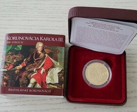 Zlatá zberateľská minca 100€ Korunovácia Karola III.