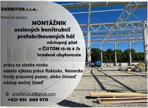 Montážnik oceľových konštrukcií, priemyselných hál