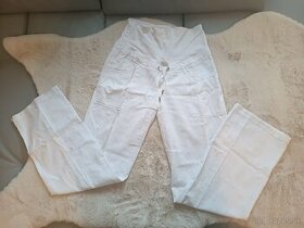 Predam biele tehotenske nohavice H&M (velkost M/L 176cm) - 1