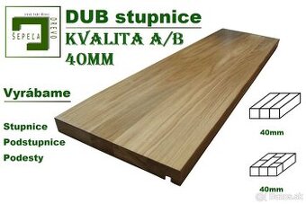 Stupnice na schody, podstupnice, podesty - BUK a DUB
