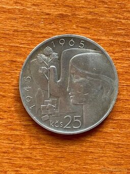 Oslobodenie Československa 25 Kčs 1965 Ag