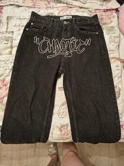 Čierne panske rifle baggy fit L