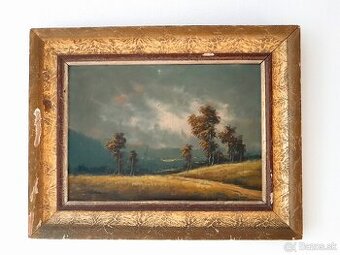 Obraz - starý obraz - olejomaľba J.Tuma - Cesta do údolí - 1