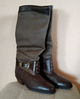 Predám nenosené dámske kožené čižmy, veľkosť 41