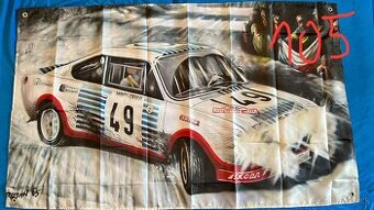 105 - Banner - vlajka Škoda 130 RS ve smyku č. 49 90x150 cm