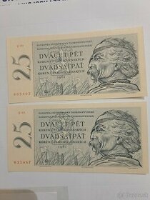Predam bankovky  25 korun rok 1961 Ceskoslovensko