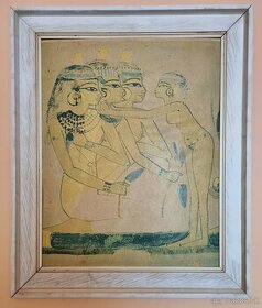 Starý obraz v ráme :     64/53.5 cm                 EGYPT