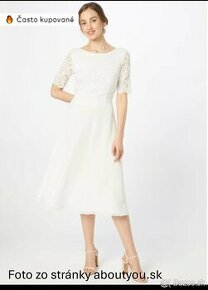 Slávnostné biele šaty s čipkou značky Vera Mont, veľ.36