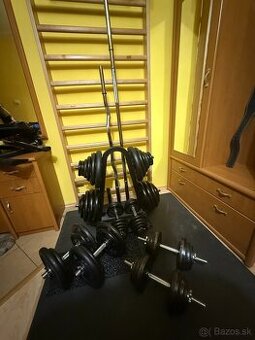 Lakovane liatinove kotuce (292.5 kg) + osi + stojan
