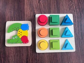 Drevené vkladačky, puzzle pre malé deti