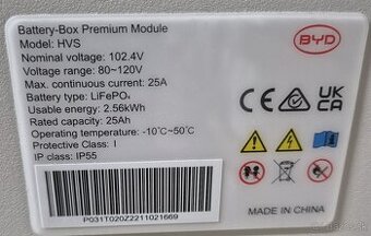 Solárna batéria BYD-Box Prémium HVS 2.56