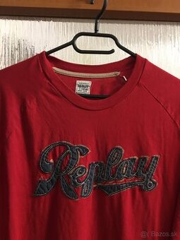 REPLAY originál pánske tricko red L