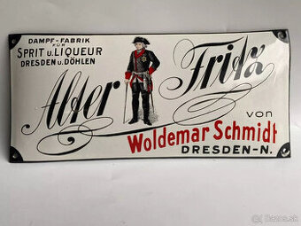 veľmi vzácna smaltovaná ceduľa s parným liehom a likérom, st