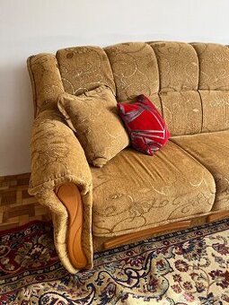 Gauč, fotelka 2x, taburetka 2x