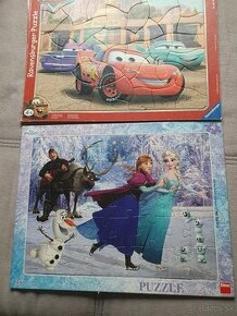 Predám 2 ks puzzle pre 4+ Cars a Frozen