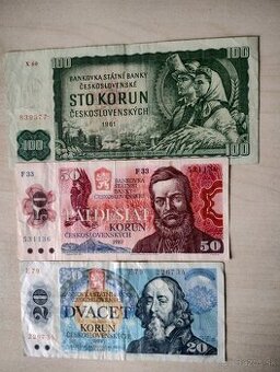 predám staré bankovky československo