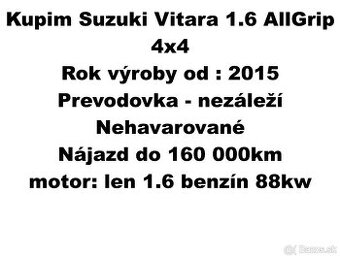 Kúpim Suzuki Vitara 1.6 benzín