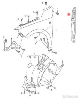 Plastové kryty prevého a levehé blatníku SEAT Toledo