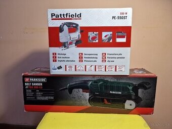 Pásová brúska Parkside a priamočiaru pílu Pattfield (z Obi)