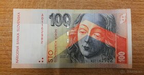 100 korunové zachovalé slovenské bankovky séria A