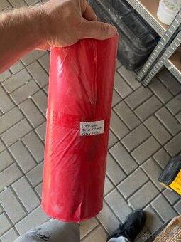 Červená výstražná fólia s bleskom LDPE 330 mm, 100m