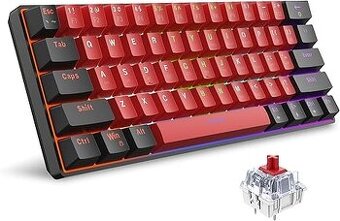 Predám mechanickú klávesnicu Snpurdir 60% (Black-Red, Red Sw