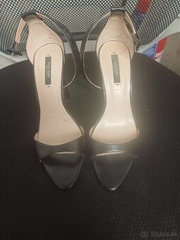 Zara Čierne Sandále na Vysokom Podpätku, Basic Collection - 1