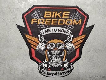 Motorkárska nášivka veľka BIKE FREEDOM na chrbát