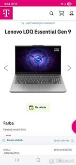 Nový Lenovo LOQ Essential Gen 9