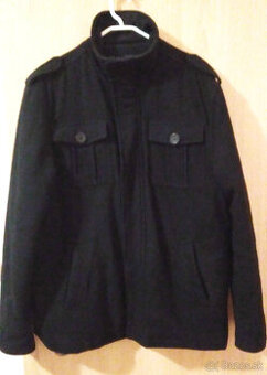 Kabát pánsky krátky čierny - nový