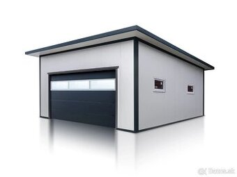 Zateplená garáž zo sendvičového panelu 6x6m.