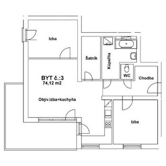 3izb byt s velkou terasou novostavba Nove Zamky