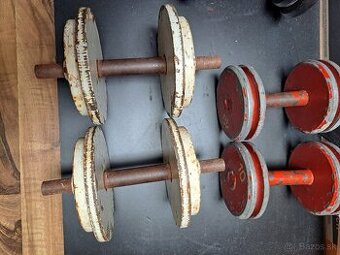 Predám jednorúčky, tyčky, železné kotúče s domácej posilnovn