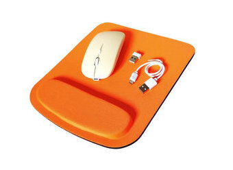 Bezdrôtová myš s podložkou - žltá