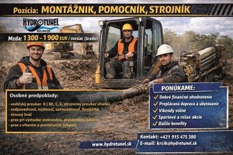 Montážnik, pomocník, strojník