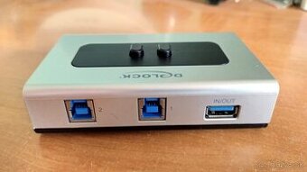 2-portovy manualny obojsmerny USB 3.0 prepinac Delock 87667